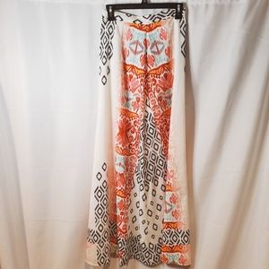 BEBE  White, Pink and Black Maxi Skirt Size 4